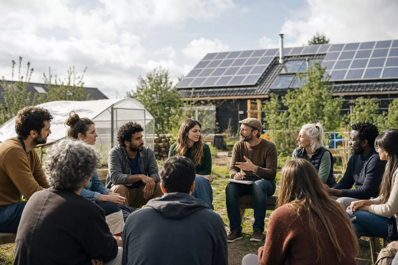 Citoyens participants à un atelier de transition écologique